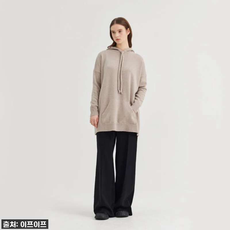 크램38 산토 베이지 후드 니트 스웨 관련 이미지 2