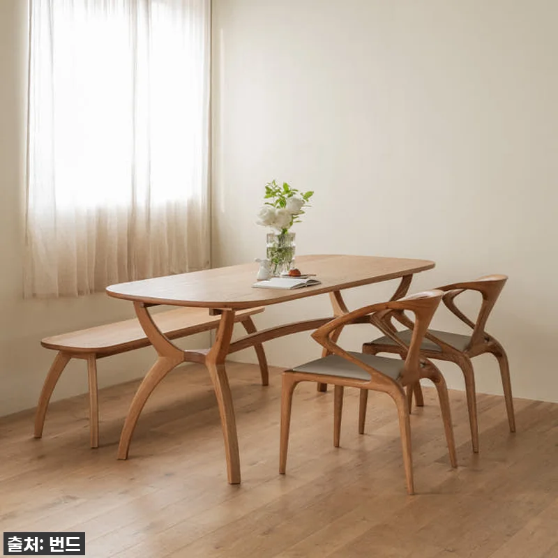 번드 카린 원목 타원 식탁 테이블 오 관련 이미지 3