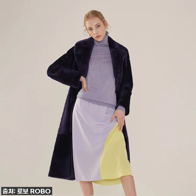 로보 싱글버튼 리버시블 롱 무스탕 코 관련 이미지 4