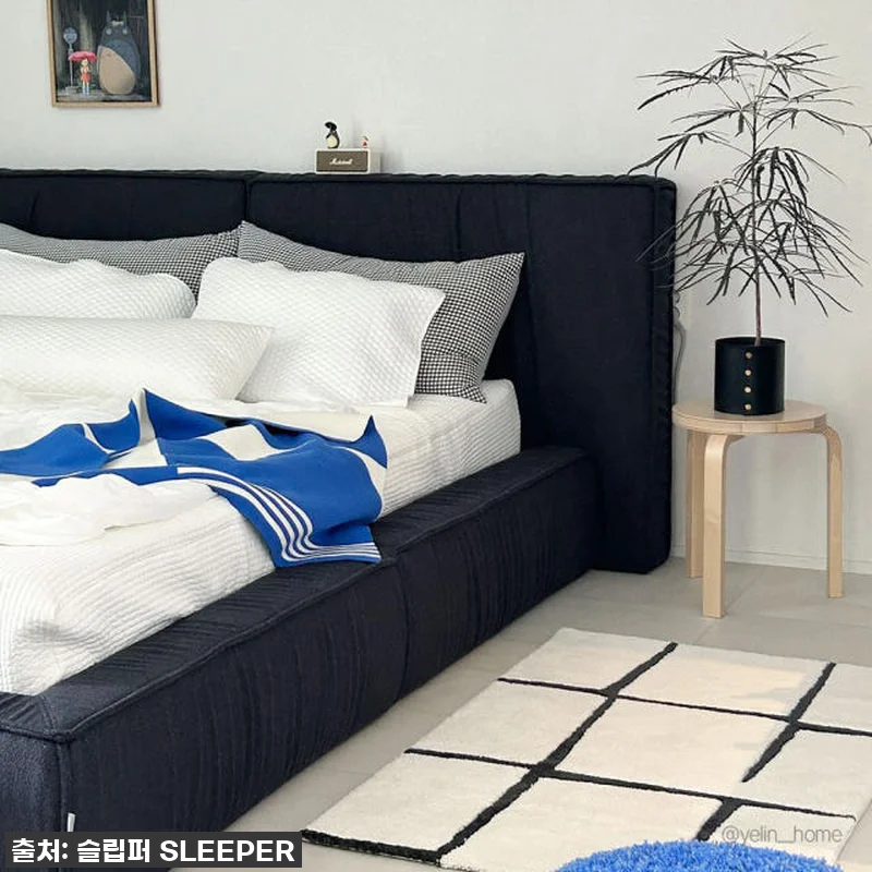 슬립퍼 시크 패브릭 침대 라지킹 프레 관련 이미지 4