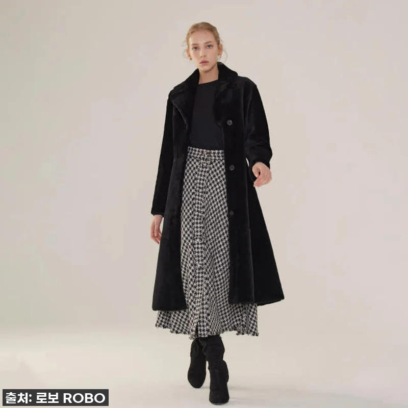 로보 싱글버튼 리버시블 롱 무스탕 코 관련 이미지 7