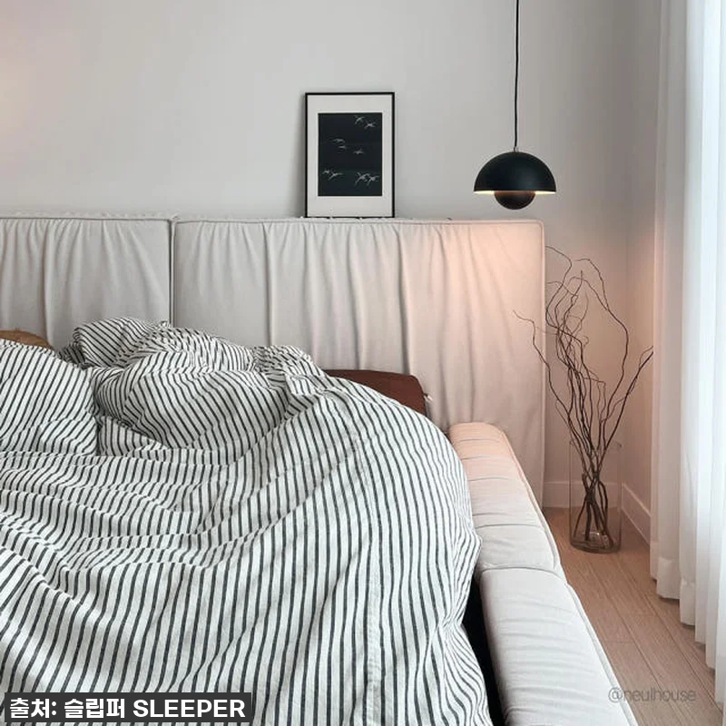 슬립퍼 시크 패브릭 침대 라지킹 프레 관련 이미지 6