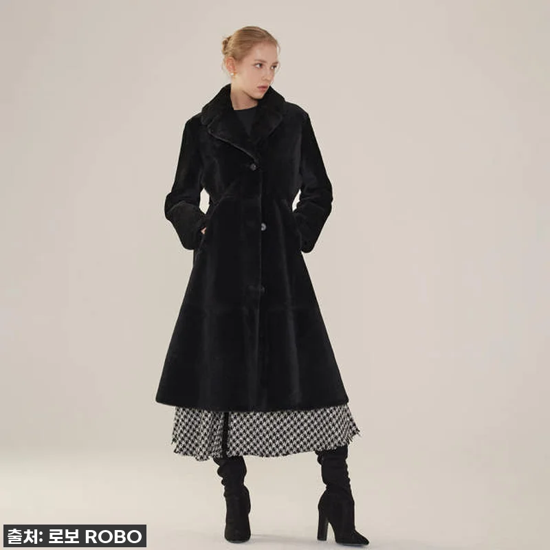 로보 싱글버튼 리버시블 롱 무스탕 코 관련 이미지 8