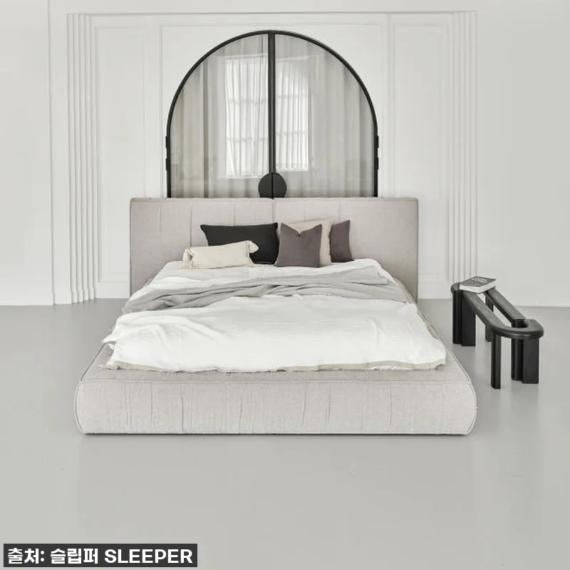 슬립퍼 시크 패브릭 침대 라지킹 프레 관련 이미지 9