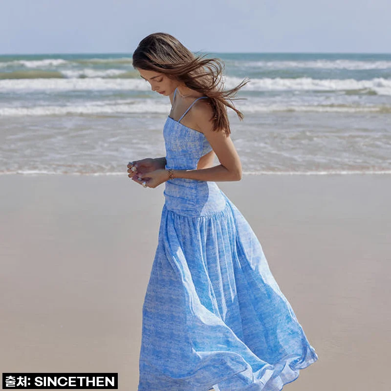 신스덴 오션 셔링 롱원피스, 한여름 바닷가부터 데일리룩까지 완벽 그 자체! 직접 입어본 솔직 후기