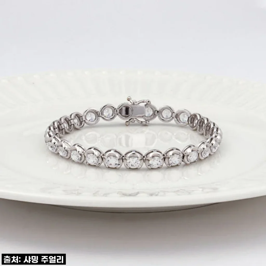 3부 코로나 다이아 테니스 팔찌 랩 천연 럭셔리 고급 레이어드 기념일 선물 크라운