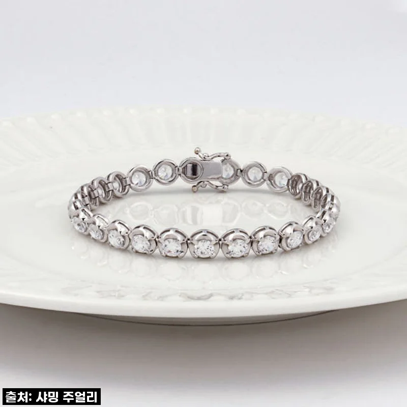 3부 코로나 다이아 테니스 팔찌 랩 천연 럭셔리 고급 레이어드 기념일 선물 크라운