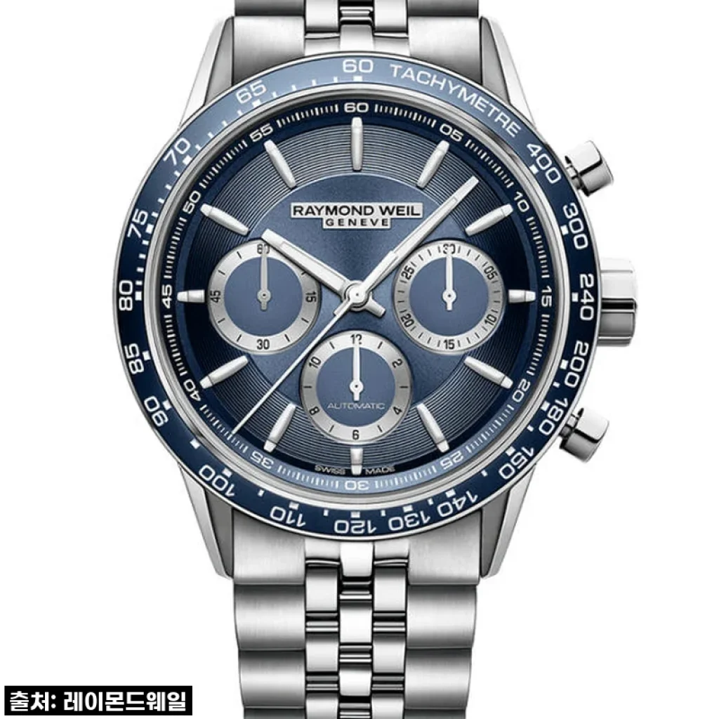 프리랜서 트라이컴팩스 크로노그래프 블루 다이얼 스틸 43mm 시계, 내 손목 위 작은 예술!