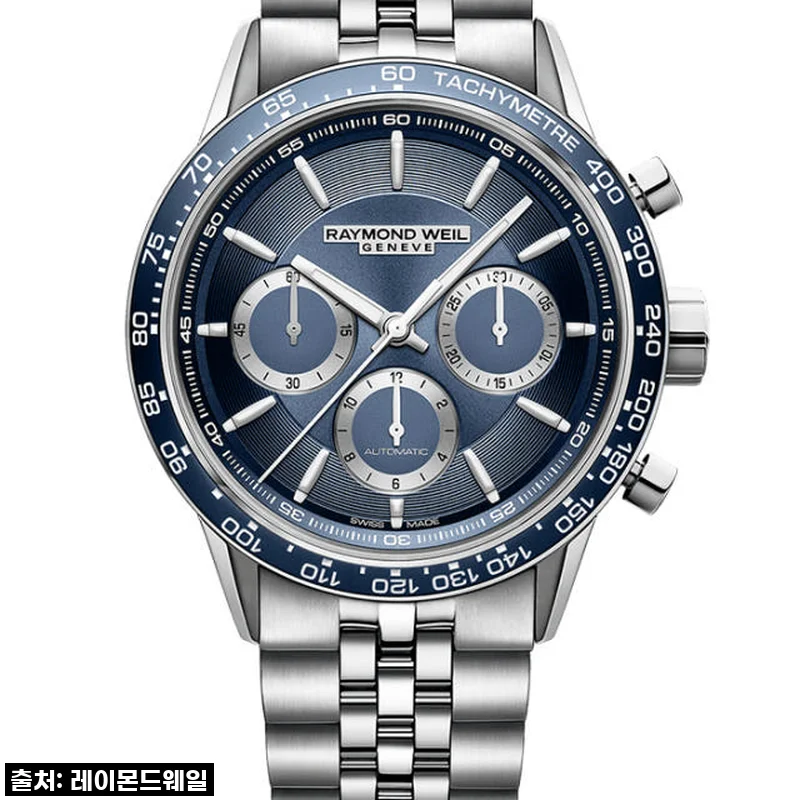 프리랜서 트라이컴팩스 크로노그래프 블루 다이얼 스틸 43mm 시계, 내 손목 위 작은 예술!