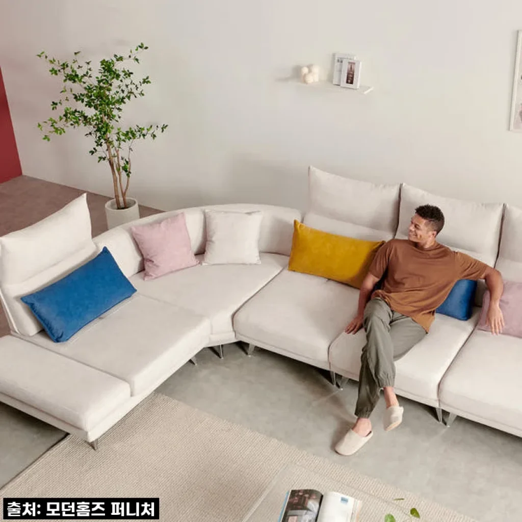 모던홈즈 우노 코너 스윙 기능성 패브릭소파 4인 코너형 소파