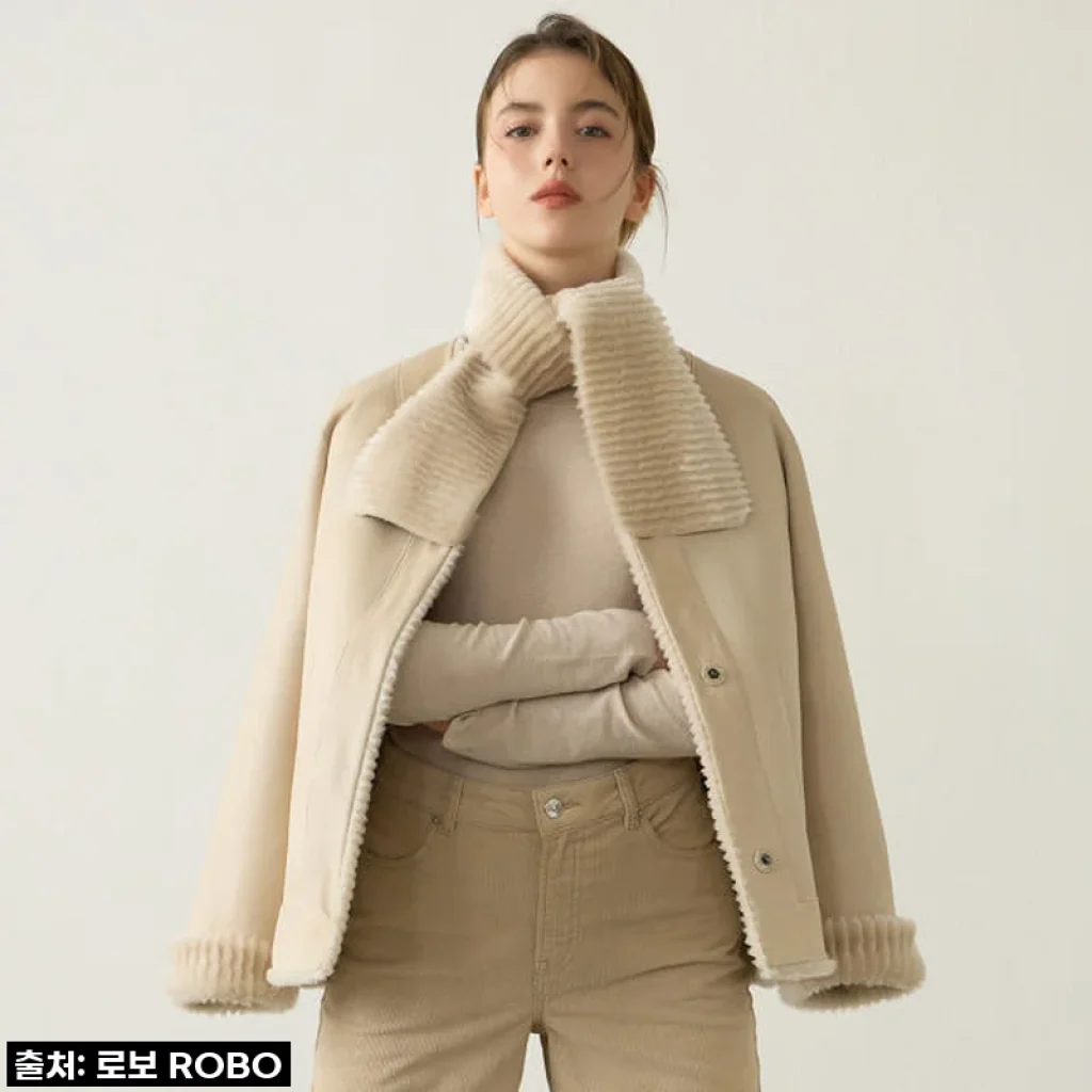가볍고 따뜻한데 세련되기까지? 로보 스페인 시어링 무스탕 재킷 솔직 후기!