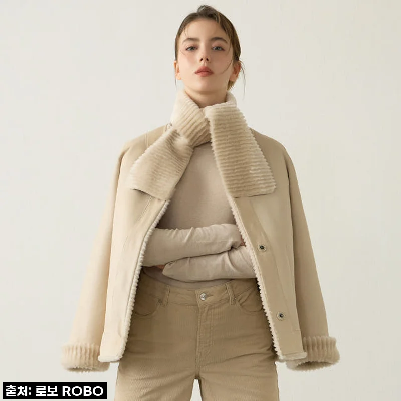 가볍고 따뜻한데 세련되기까지? 로보 스페인 시어링 무스탕 재킷 솔직 후기!