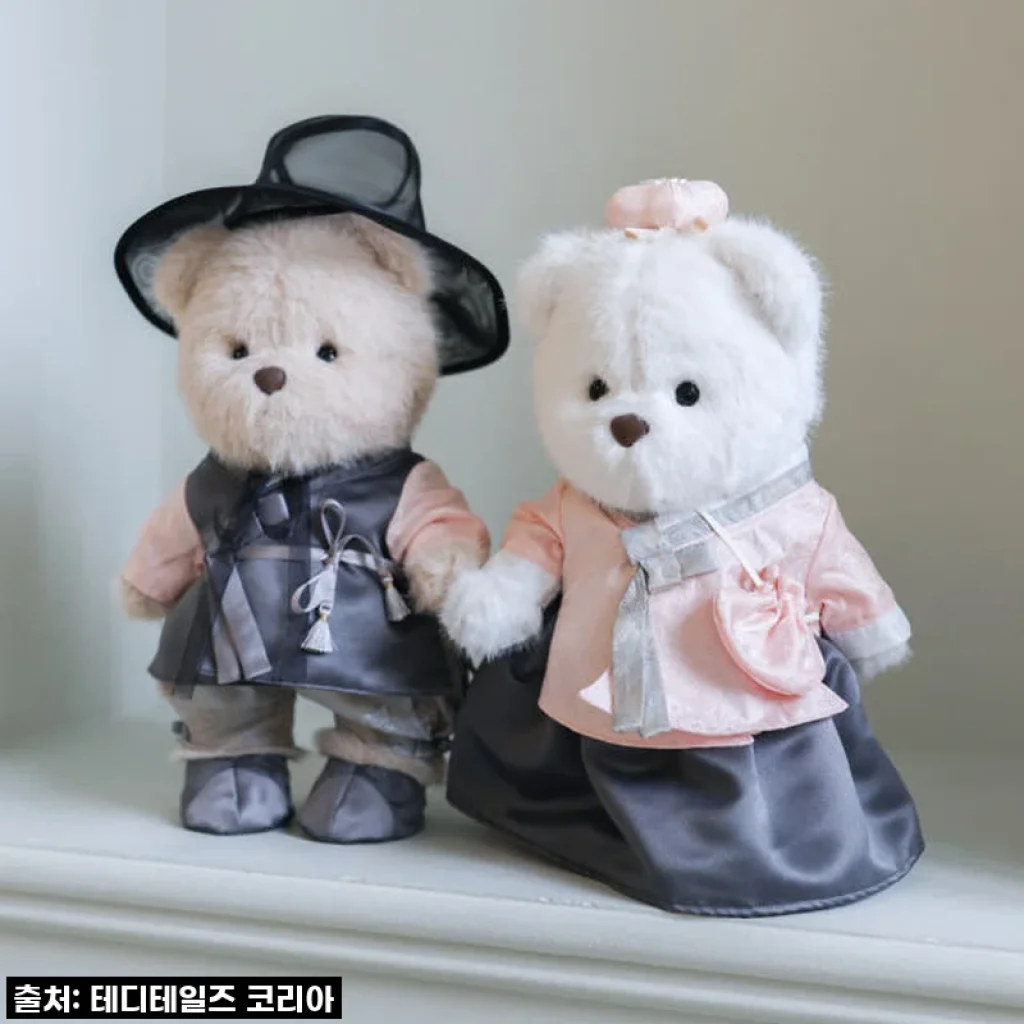 테디테일즈 한복 에디션 커플세트 M 곰돌이 애착 인형, 특별한 순간을 위한 선물 후기!