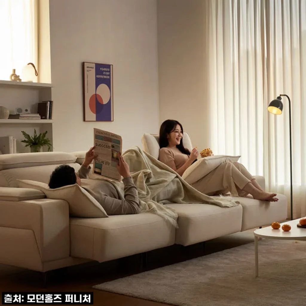 모던홈즈 스너글 패브릭 슬라이딩 모션 리클라이너 4인 소파 사용후기