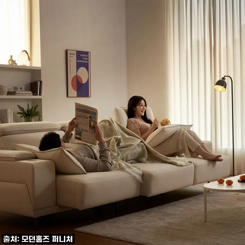 모던홈즈 스너글 패브릭 슬라이딩 모션 리클라이너 4인 소파 사용후기
