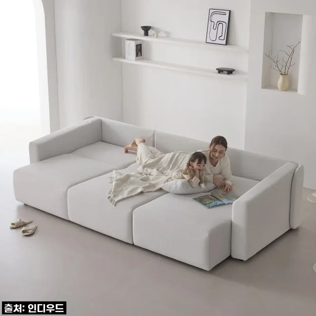 인디우드 올무빙 모션 4세대 슬라이딩 리클라이너 패브릭 소파 아이보리 4인용 사용후기