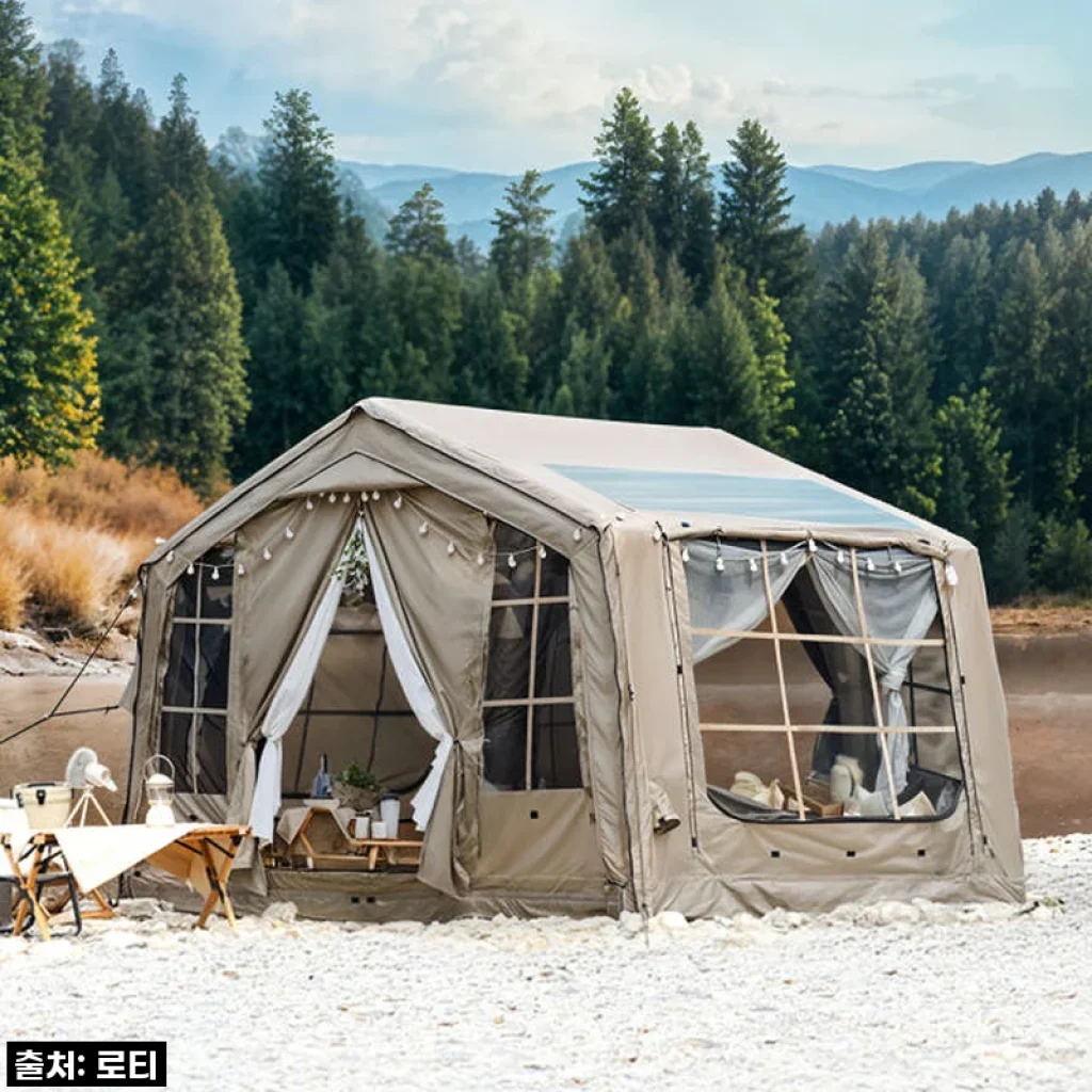 로티캠프 제로스트 에이맥스 경량 대형 도킹 에어 텐트 사용후기