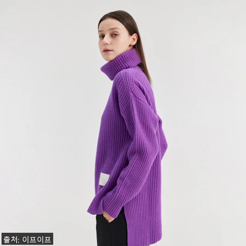 크램38 테세오 퍼플 터틀넥 골지 니 관련 이미지 1