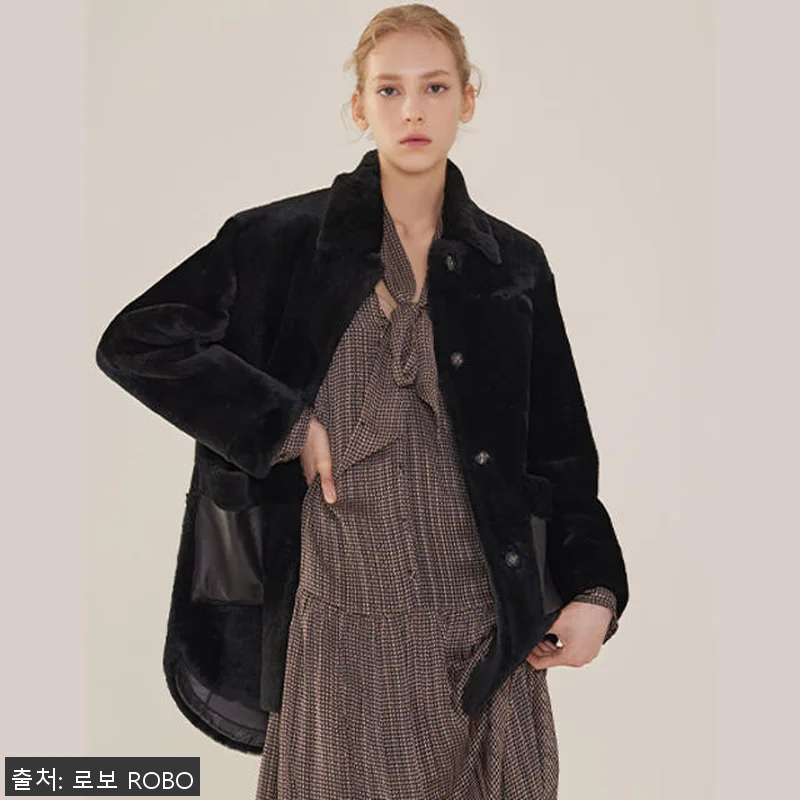 로보 하프 무스탕 코트 GSC20D3 관련 이미지 1