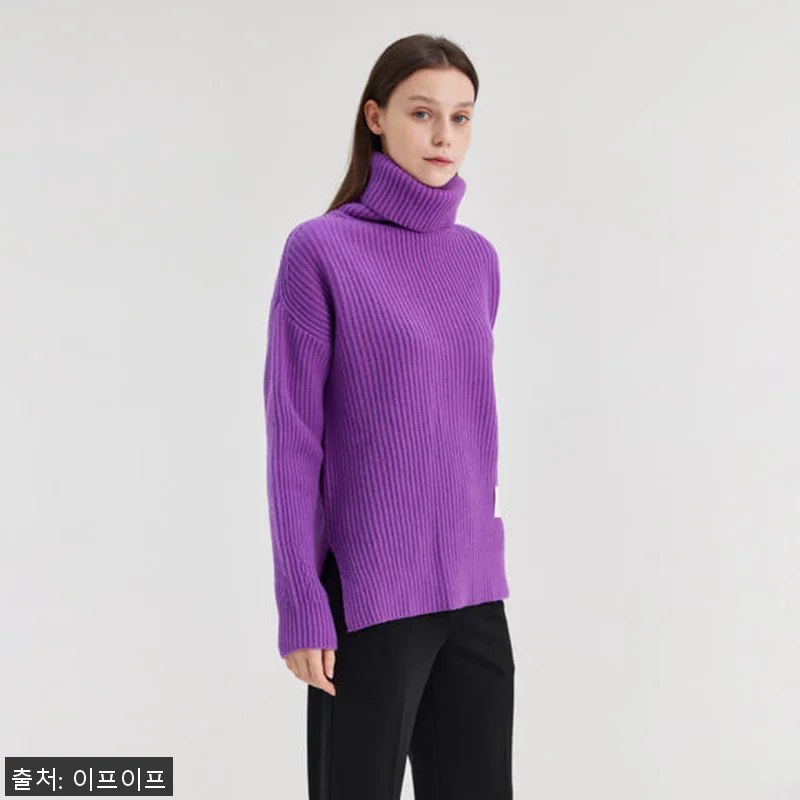 크램38 테세오 퍼플 터틀넥 골지 니 관련 이미지 2