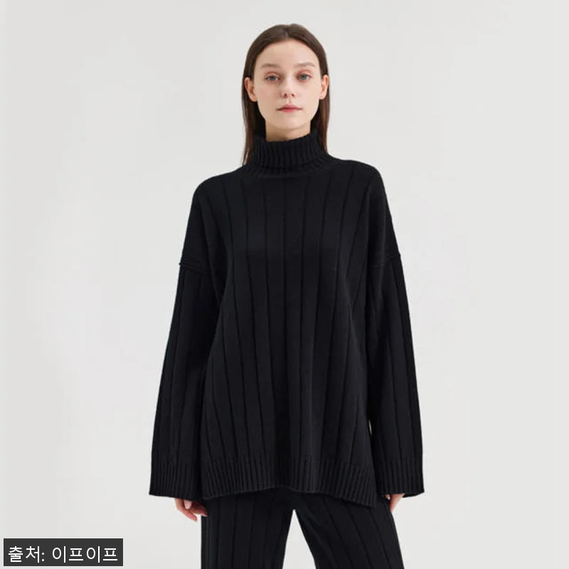 크램38 피둘라 블랙 골지 터틀넥 스 관련 이미지 2