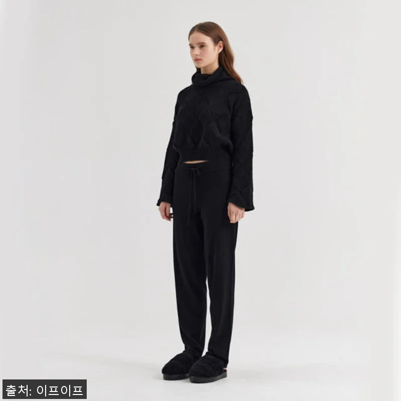 크램38 에르콜레 블랙 니트 조깅 팬 관련 이미지 2