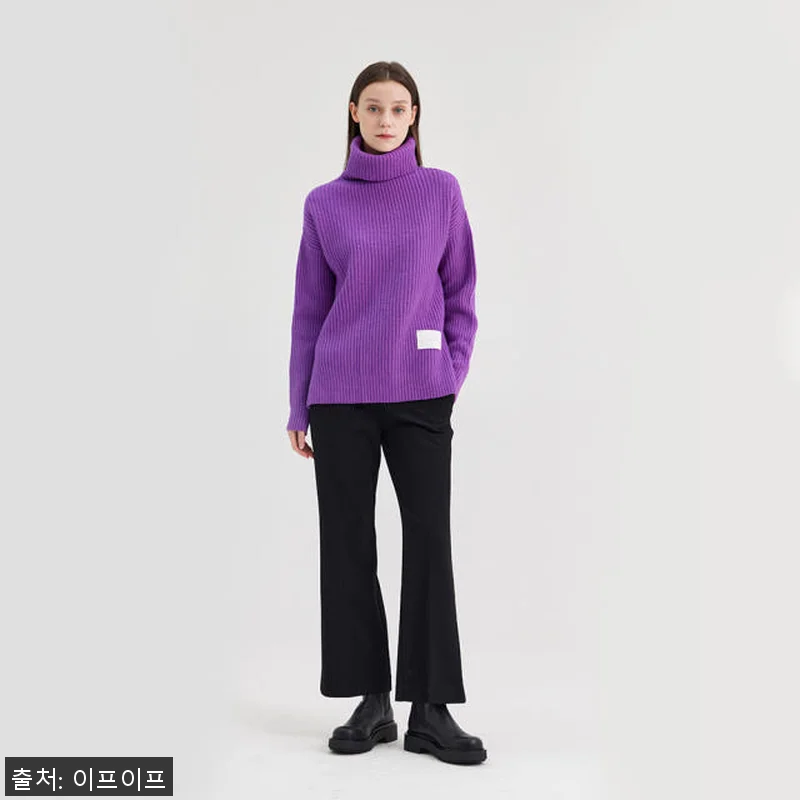 크램38 테세오 퍼플 터틀넥 골지 니 관련 이미지 3