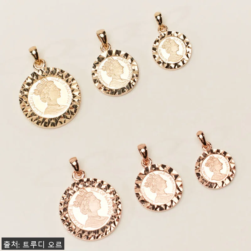 14K 18K 엘리자베스 코인 펜던트 관련 이미지 3