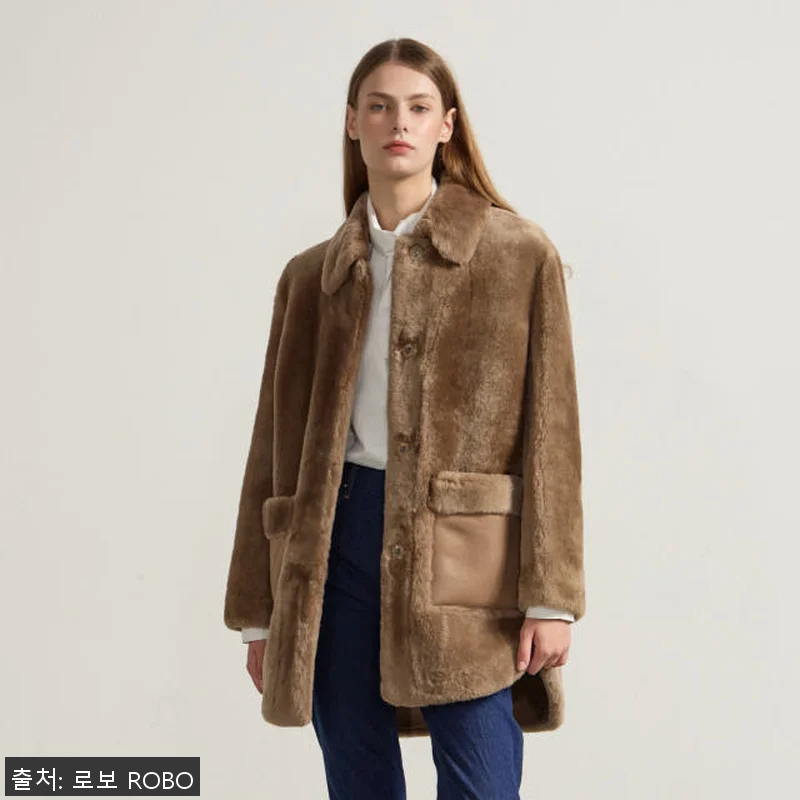 로보 하프 무스탕 코트 GSC20D3 관련 이미지 3