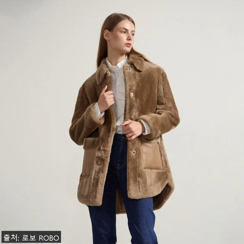 로보 하프 무스탕 코트 GSC20D3 관련 이미지 4