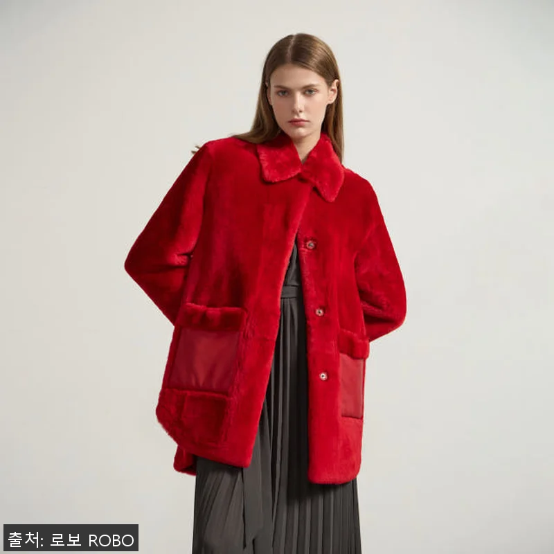 로보 하프 무스탕 코트 GSC20D3 관련 이미지 5