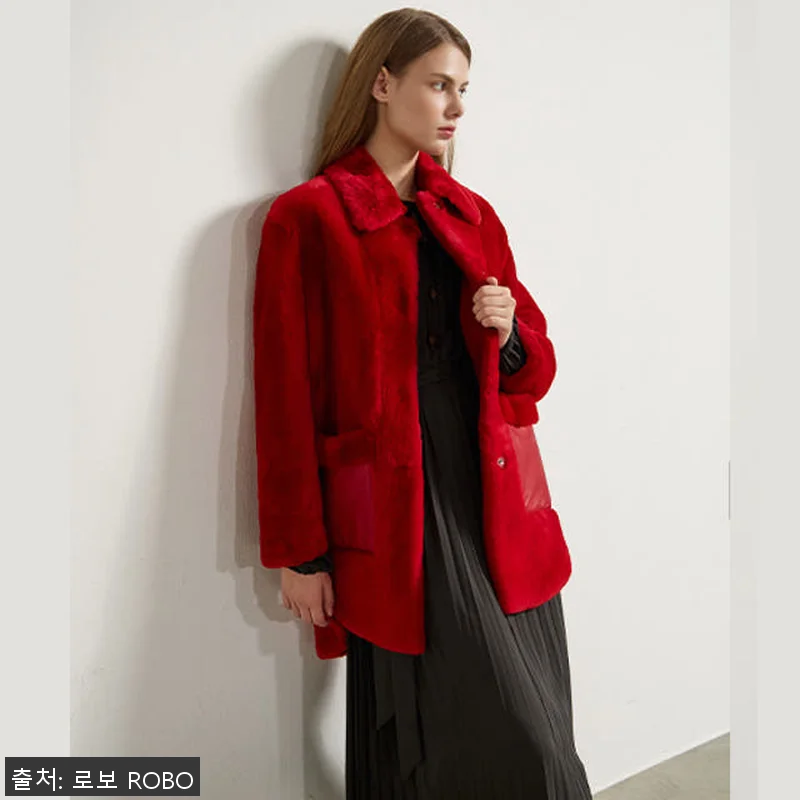 로보 하프 무스탕 코트 GSC20D3 관련 이미지 7