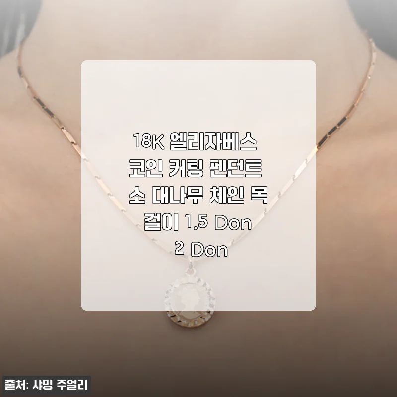 18K 엘리자베스 코인 커팅 펜던트 소 대나무 체인 목걸이 사용후기