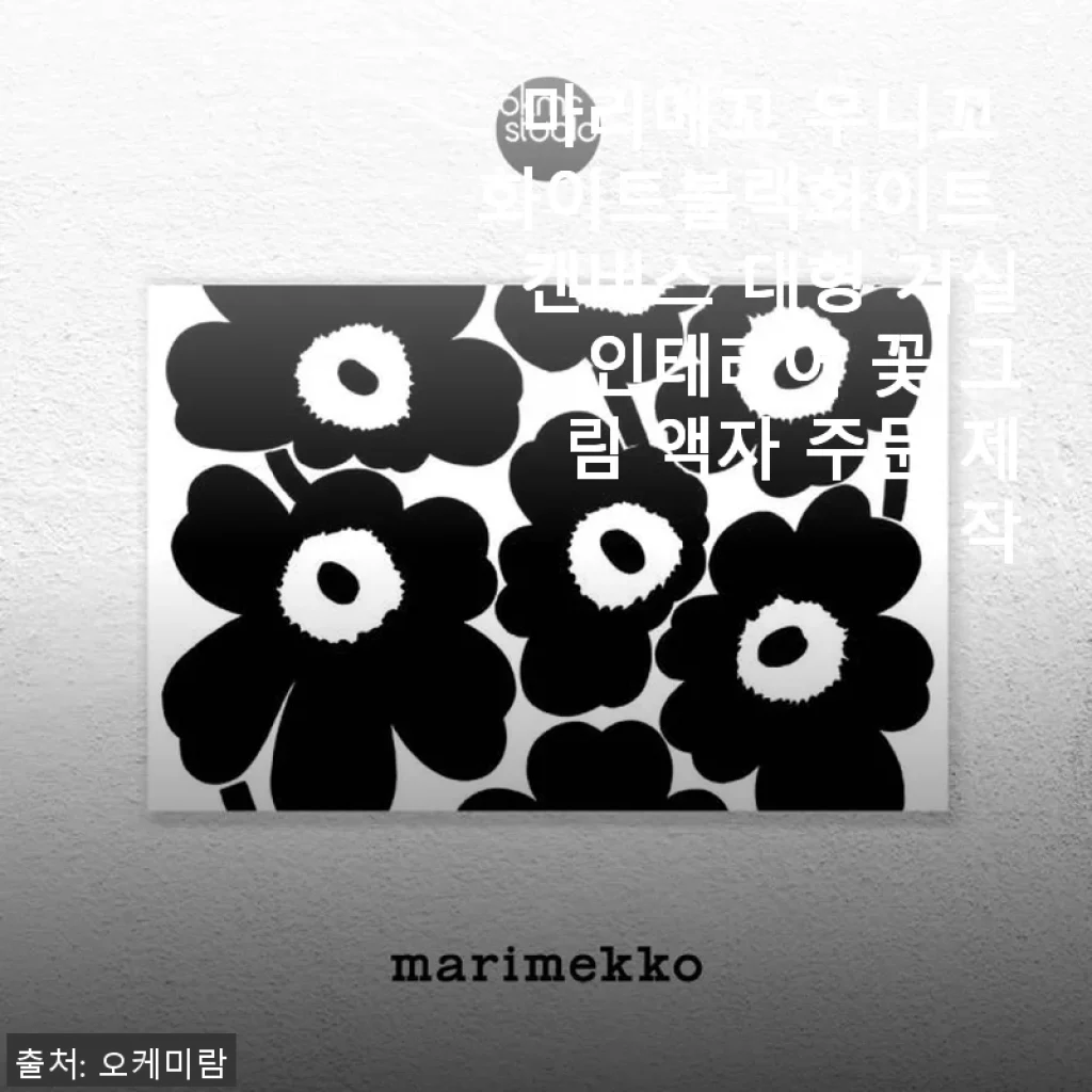 마리메꼬 우니꼬 화이트블랙화이트 캔버스 대형 거실 인테리어 꽃 그림 액자 사용후기