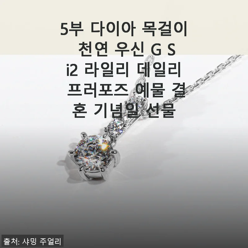 5부 다이아 목걸이 천연 우신 G Si2 라일리 – 데일리와 특별함을 동시에 느낀 사용후기