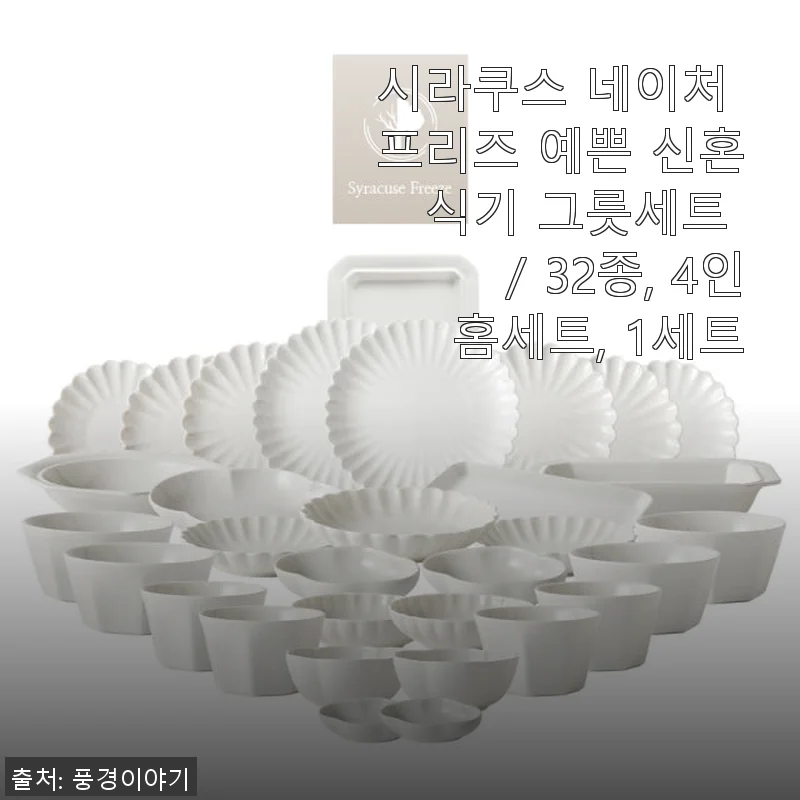 시라쿠스 네이처 프리즈 32종 4인홈세트, 신혼 식기로 딱 맞는 깔끔한 그릇세트 사용후기