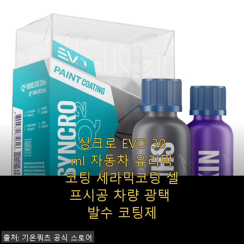 싱크로 EVO 30ml 자동차 유리막코팅 사용후기와 셀프 시공 팁