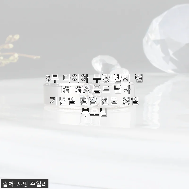 3부 다이아 무광 반지 랩 IGI GIA 볼드 남자 기념일 환갑 선물 생일 부모님 사용후기