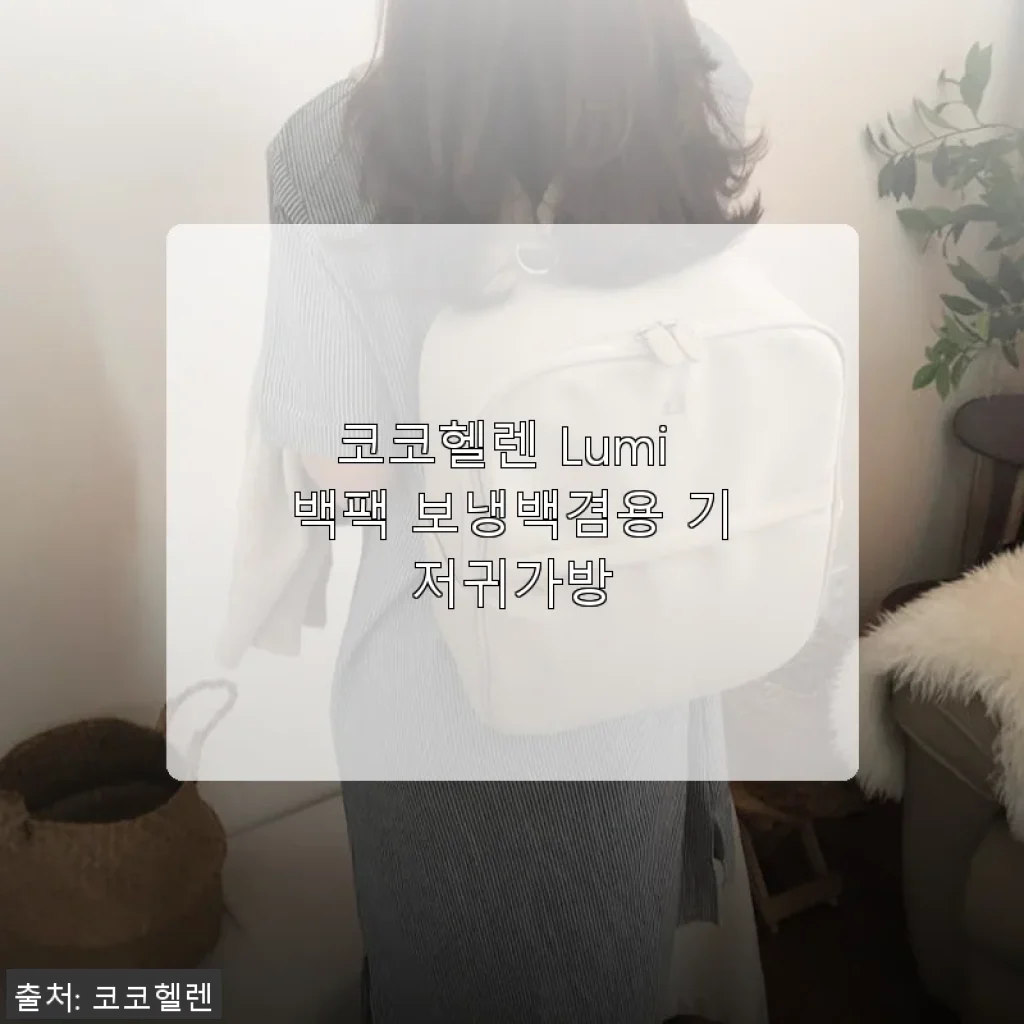 코코헬렌 Lumi 백팩 보냉백겸용 기저귀가방 사용후기
