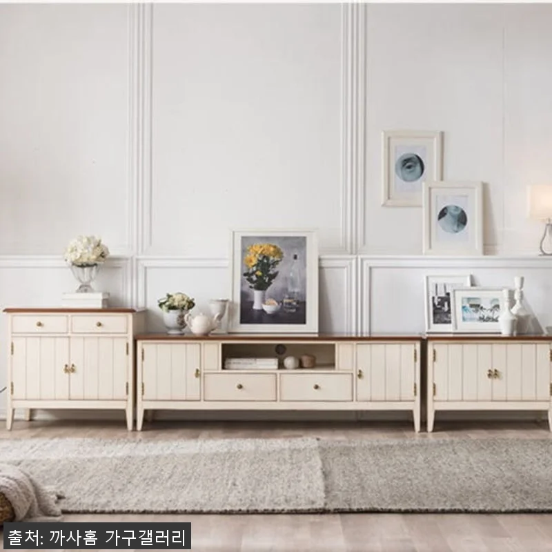 까사홈 프렌치로열 엔틱 원목 거실장세 관련 이미지 3