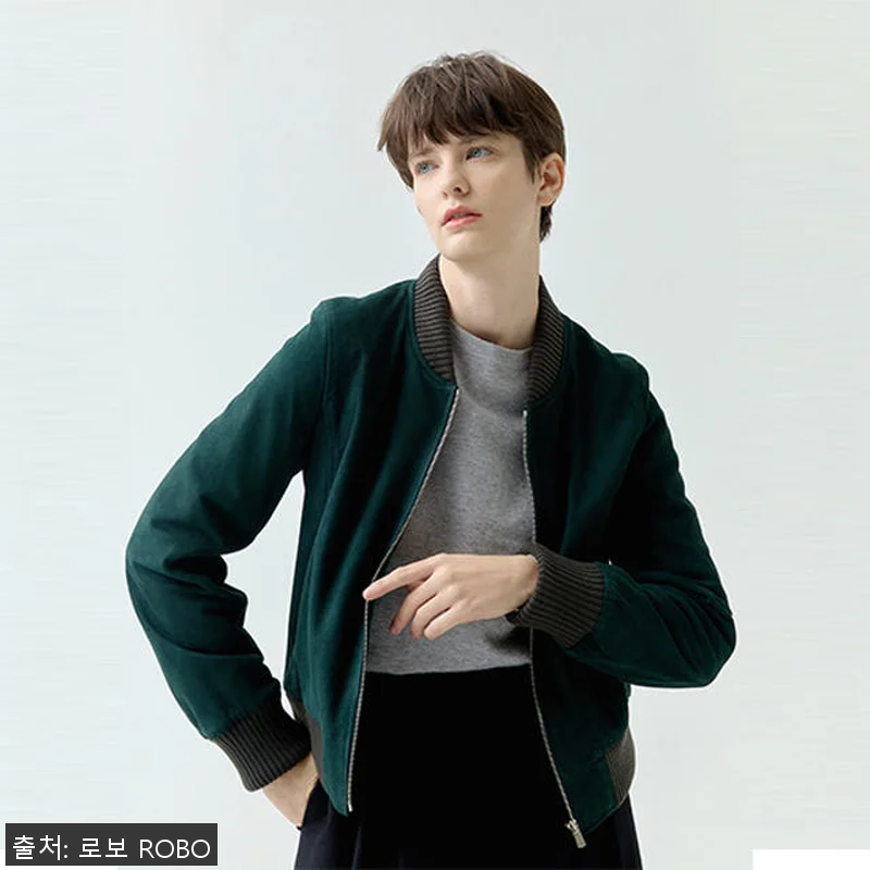 이태리 스웨이드 클래식 보머 재킷 G 관련 이미지 4