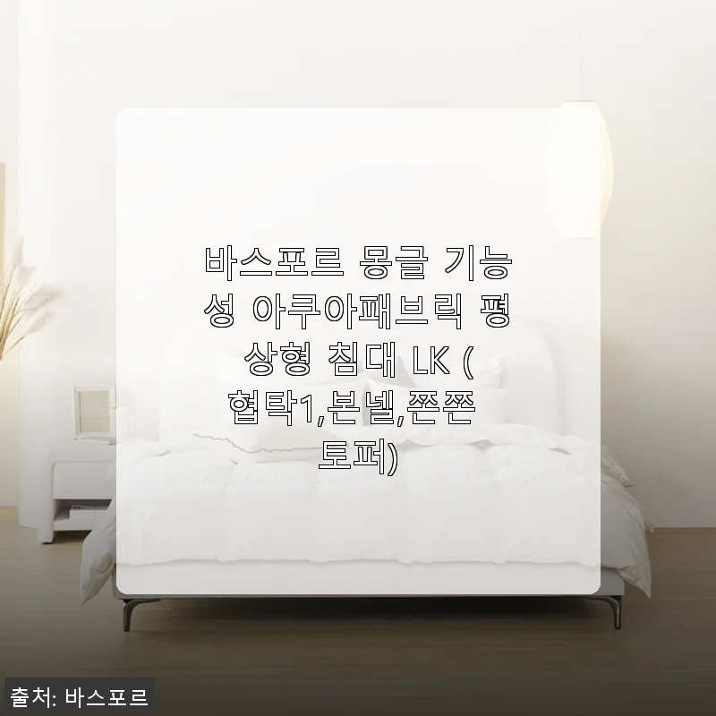 바스포르 몽글 기능성 아쿠아패브릭 평상형 침대 LK 사용 후기와 제품 소개