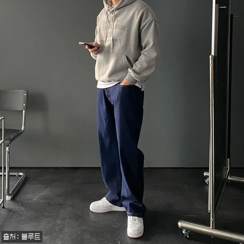 남자와이드청바지 남자연청바지 흑청바지 관련 이미지 3