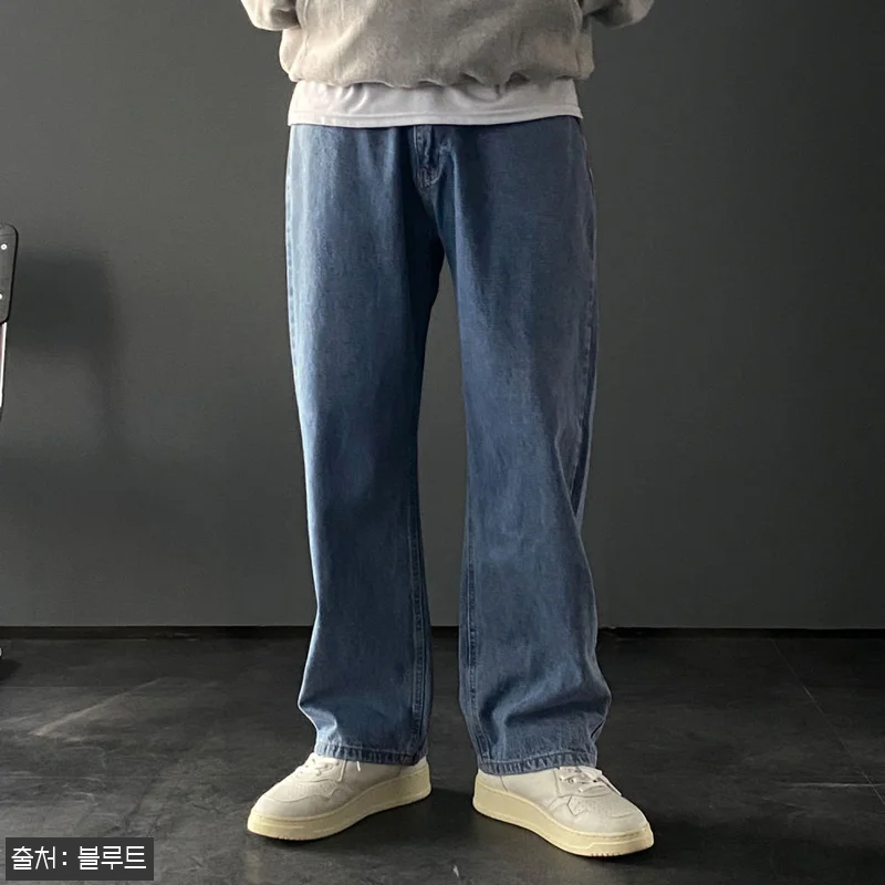 남자와이드청바지 남자연청바지 흑청바지 관련 이미지 6