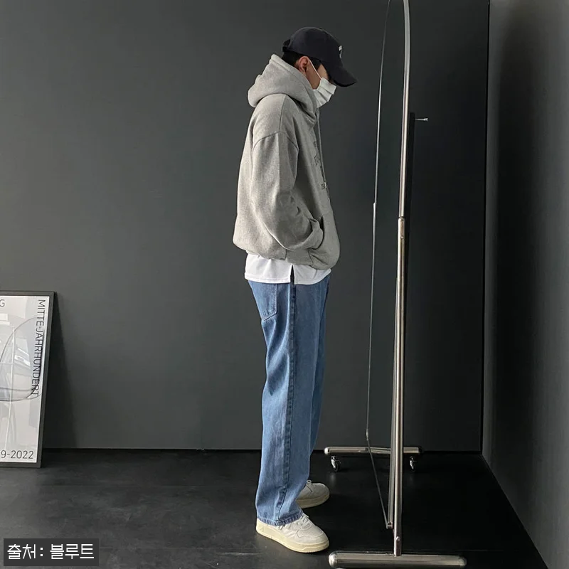 남자와이드청바지 남자연청바지 흑청바지 관련 이미지 7