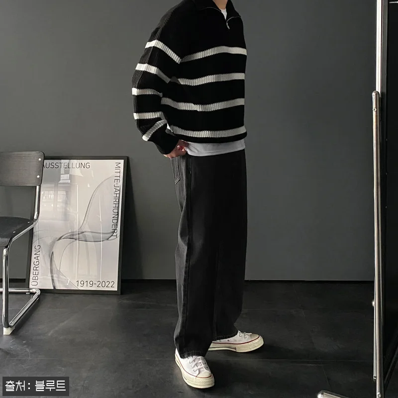 남자와이드청바지 남자연청바지 흑청바지 관련 이미지 9