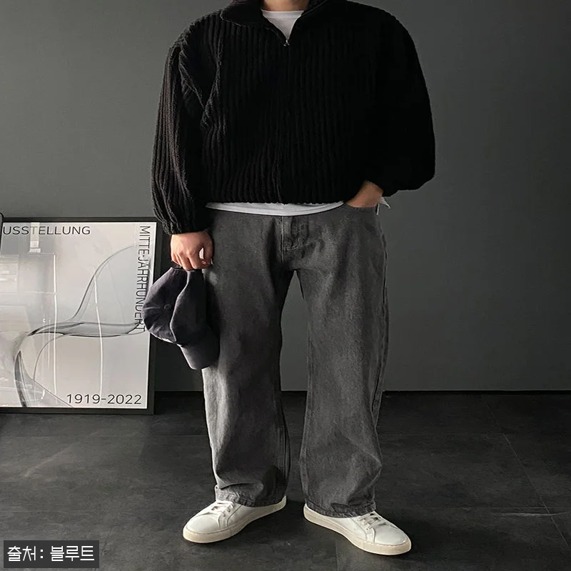 남자와이드청바지 남자연청바지 흑청바지 관련 이미지 10