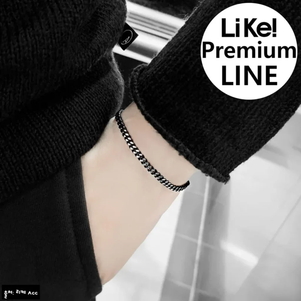 남자 팔찌 써지컬스틸 얇은 다크 체인 레이어드 팔찌, 16,200원으로 보는 시크 미니멀 이슈템