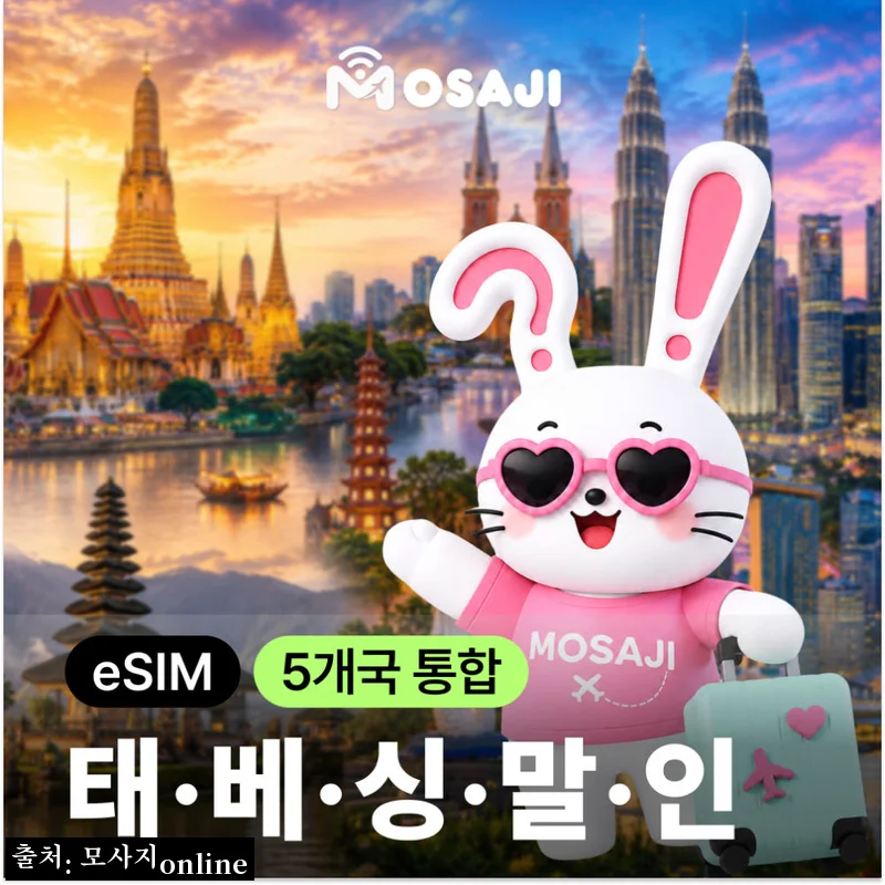 아시아 5개국 이심 태국 DTAC 7일 15GB, 출국 전 QR로 준비하는 여행 필수템