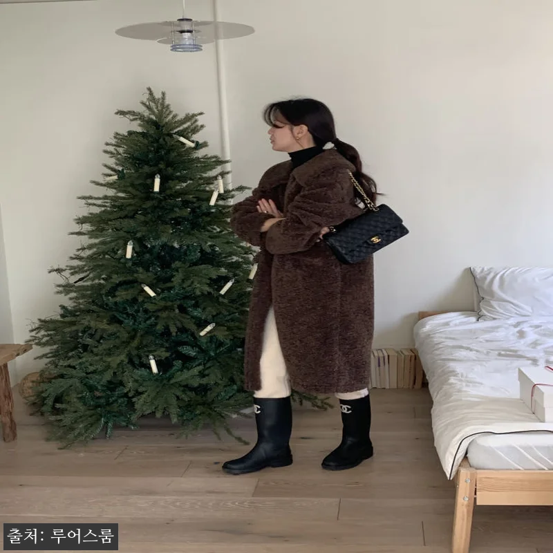 테디베어 루즈핏 카라넥 겨울 여성 양 관련 이미지 1